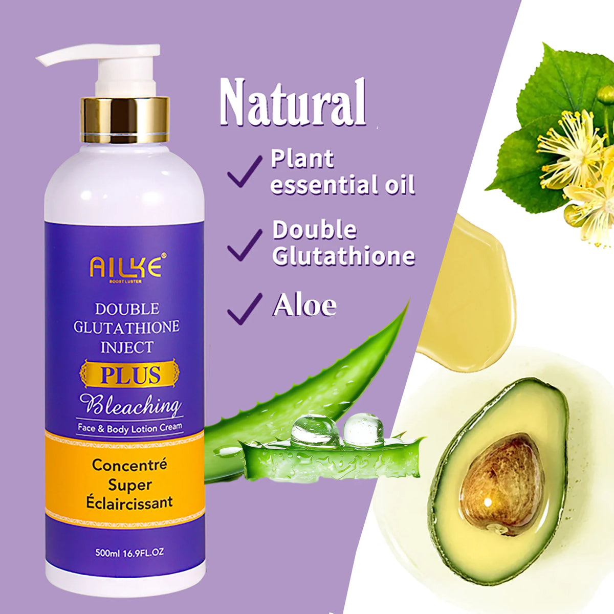 AILKE Double Glutathione Plus Whitening Serum For All Skin Types,