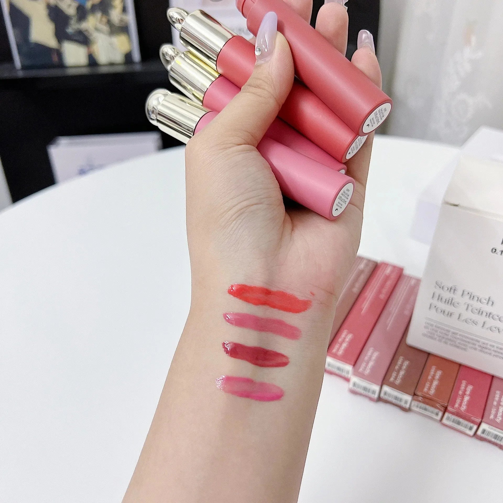Rare Beauty Facial Liquid Contour Bronze Powder Smooth Natural Moisturizing Long-Lasting Easy to Apply Lip Gloss Makeup With Box