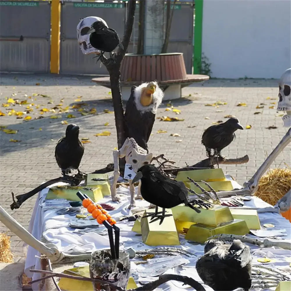 Black Crow Decoration Pest Repeller Realistic Halloween Prop