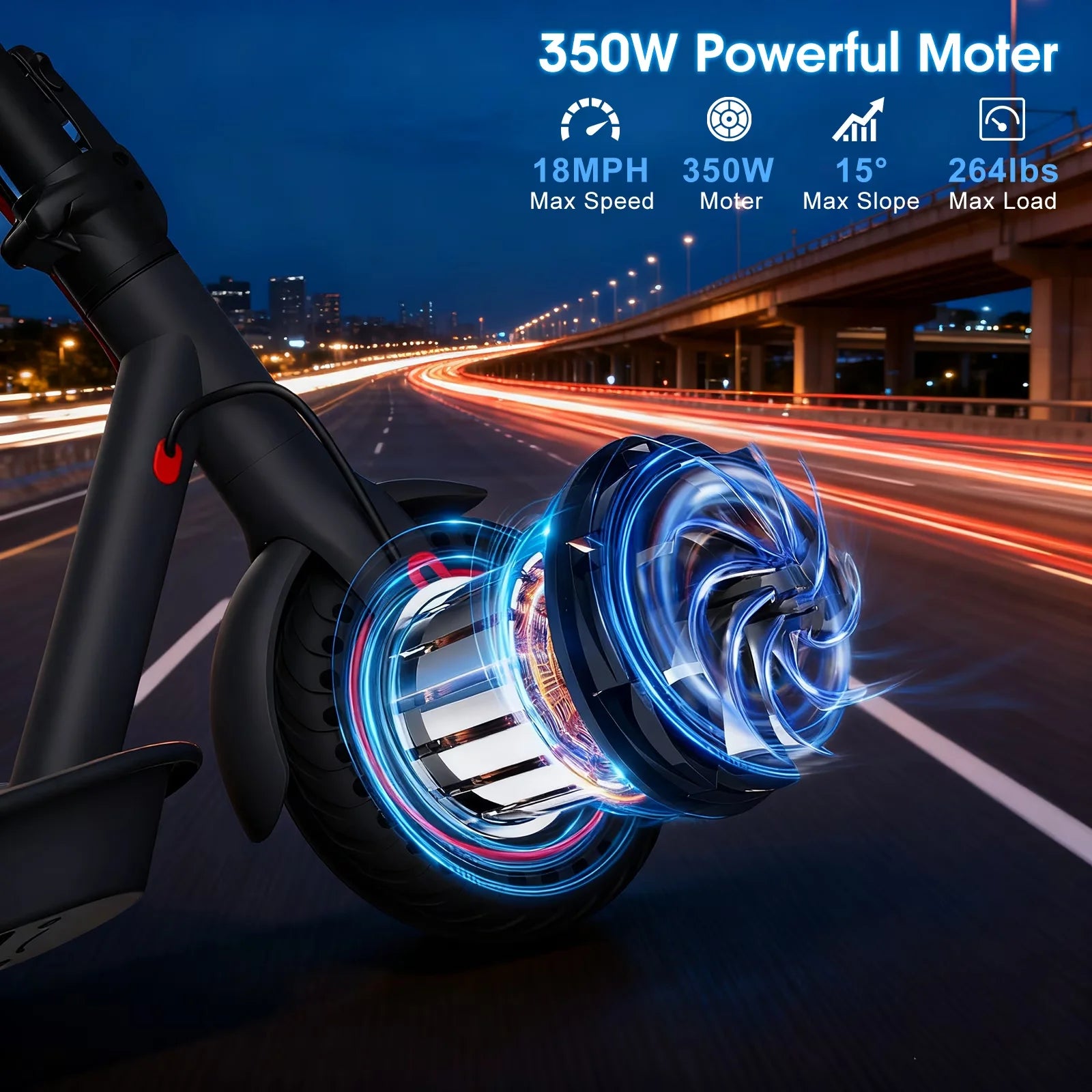 350W Electric Scooter for Adults 19mph Top Speed 21 Miles Max Range