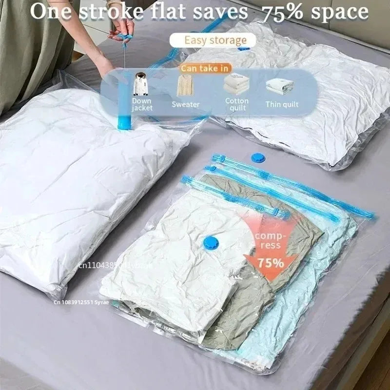Thickened Vacuum Compression Bag Transparent Quilt Vacuum Bag Storage Bag Household Clothing Storage and Sorting Bag