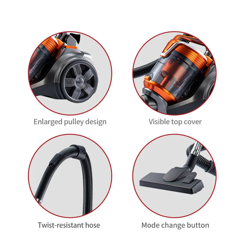 3600W Multi-Cyclonic Bagless Vacuum Cleaner, High Power 15kPa