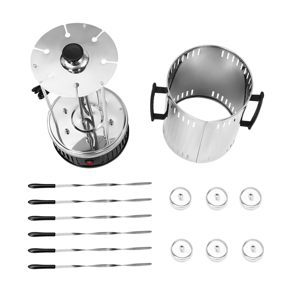 1000W Vertical Electric Grill, Vertical Rotisserie Grill, Electric Rotating Grill Machine with 5/6 Skewers Smoke-Free