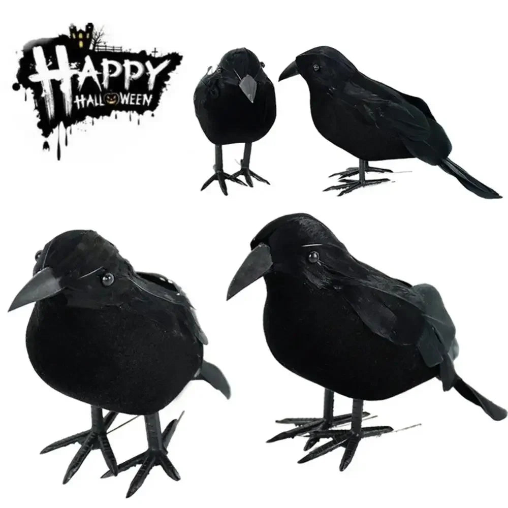 Black Crow Decoration Pest Repeller Realistic Halloween Prop