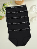FINETOO 5PCS Cotton Seamless High Waist Underwear