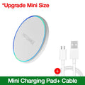 Mini Wireless Charger Pad LED Light Stand For iPhone 17 16 15 14 13 12 Samsung S25 S24 SXiaomi AirPos Pro Fast Charger tation