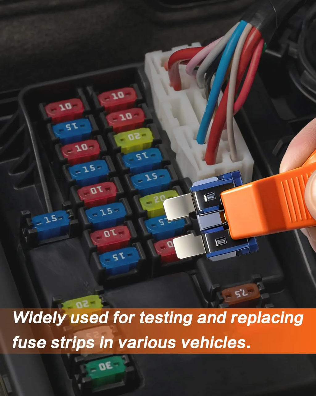 Multi-Functional Fuse Tester Puller Tool Anti-Slip Handle Compatible with MAX ATC ATM Blade Fuse Checker for Car Truck