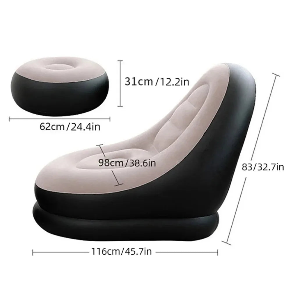 Lazy Inflatable Lounge Chair for Adults Folding Portable