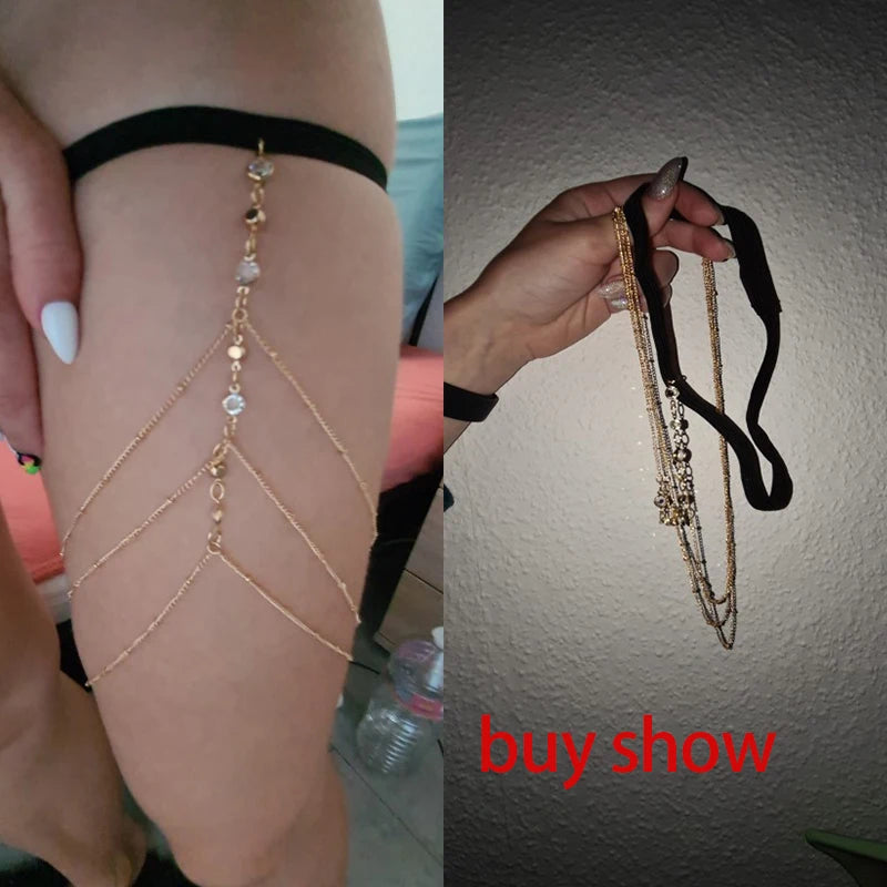 IngeSight.Z Sexy Multilayer Tassel Imitation Pearl Clip Bead