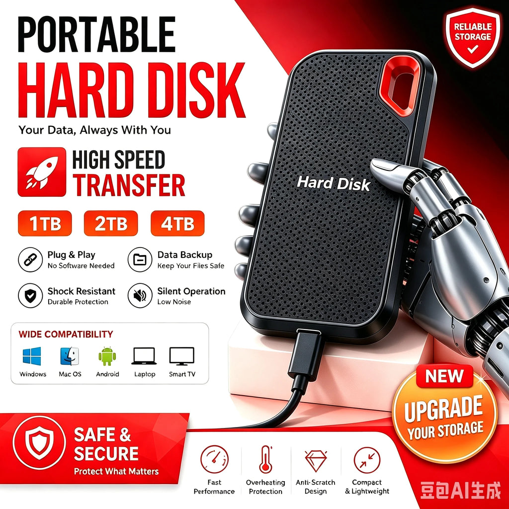 Large Capacity External SSD 2TB 4TB Fast Portable Hard Drive