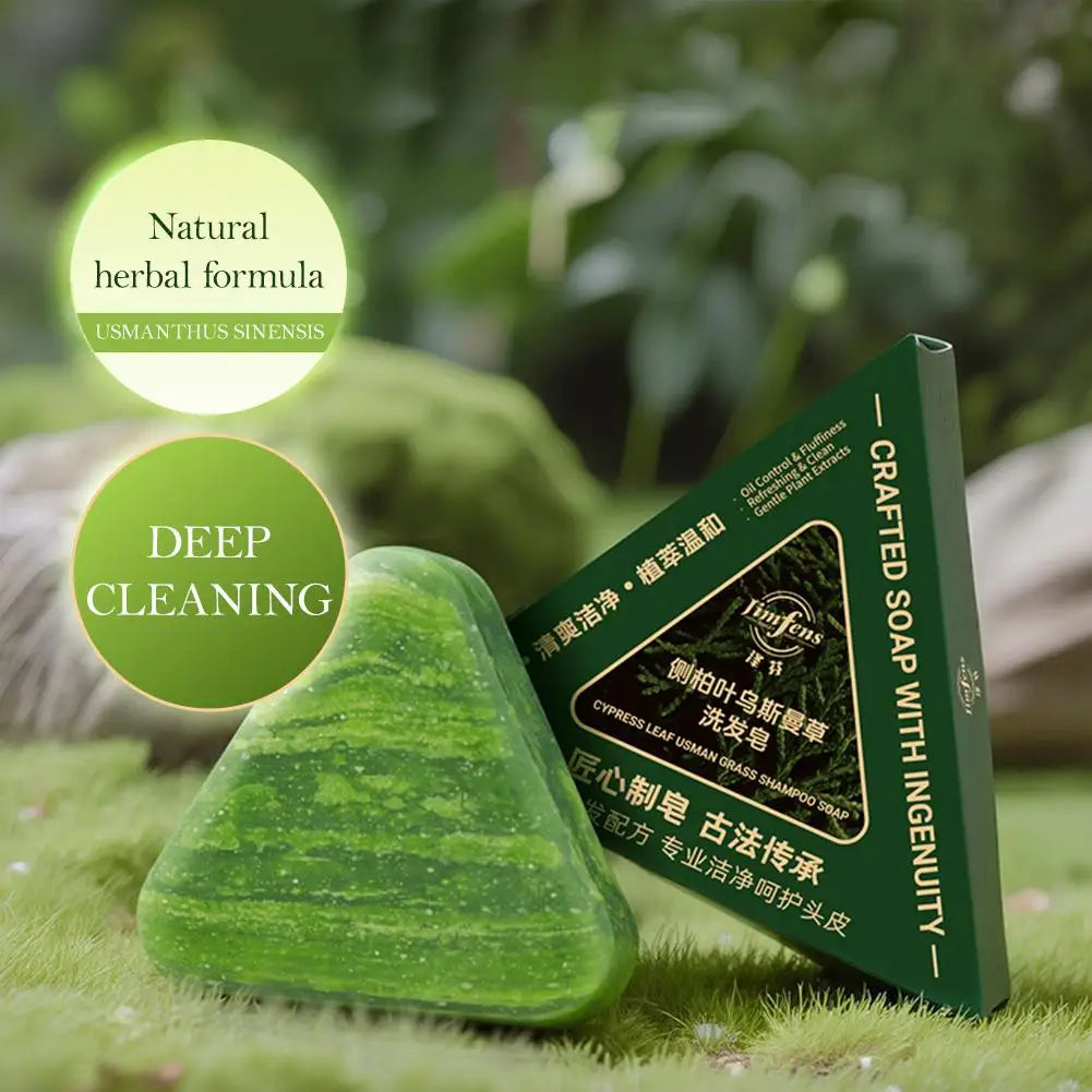 Usman Grass Shampoo Soap Cypress Leaf Polygonatum Herbal