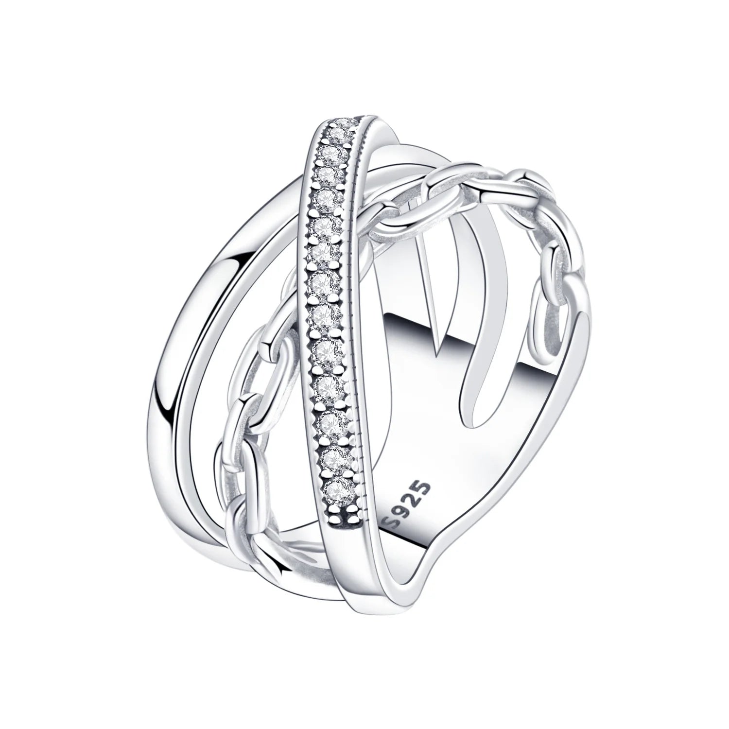 Original Design Sparkling Zircon Butterfly Ring 925 Sterling Silver Elegant Fine Jewelry for Women Wedding Daily Party Gifts
