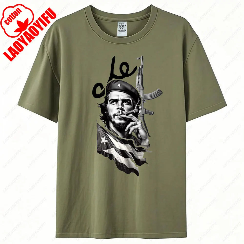 Che Guevara Shirt Rebel Cuban Shirt Guerrilla Revolution TShirt Casual Short Sleeve Men High Quality Tee Cotton Loose Tops