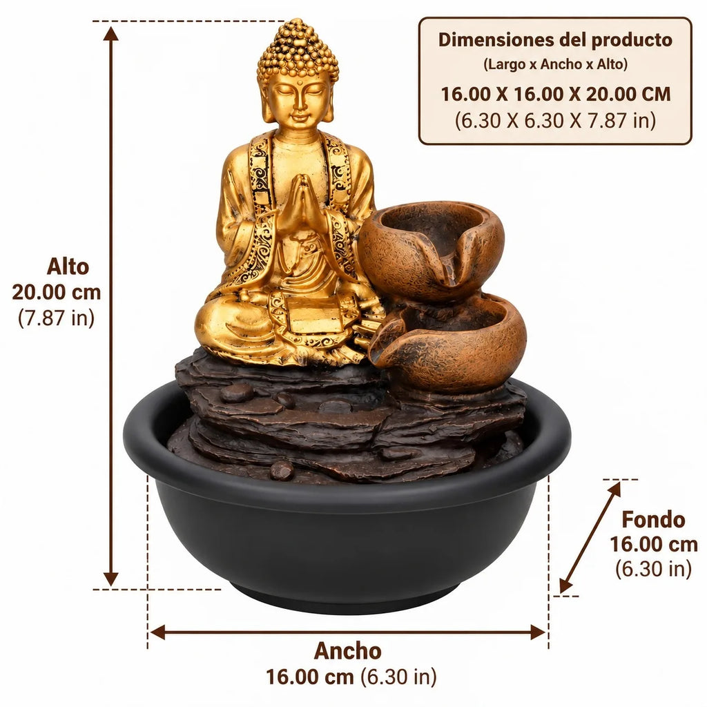Decorative Buddha Water Fountain with LED Lighting for Indoor and Outdoor Use