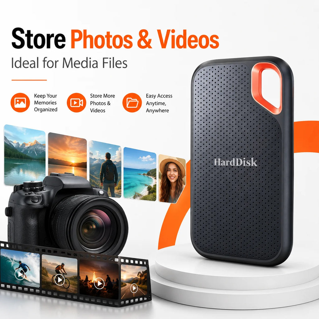 Portable Hard Drive 2TB External SSD Durable Slim Hard Disk USB 3.1 Type-C