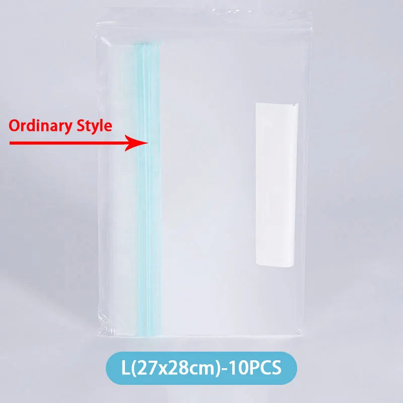 Reusable Zipper Bag Stand Up Zip Shut Plastic Freezer Bag Fruit Vegetable Ziplock Kitchen Food Storage Organizer Pouch