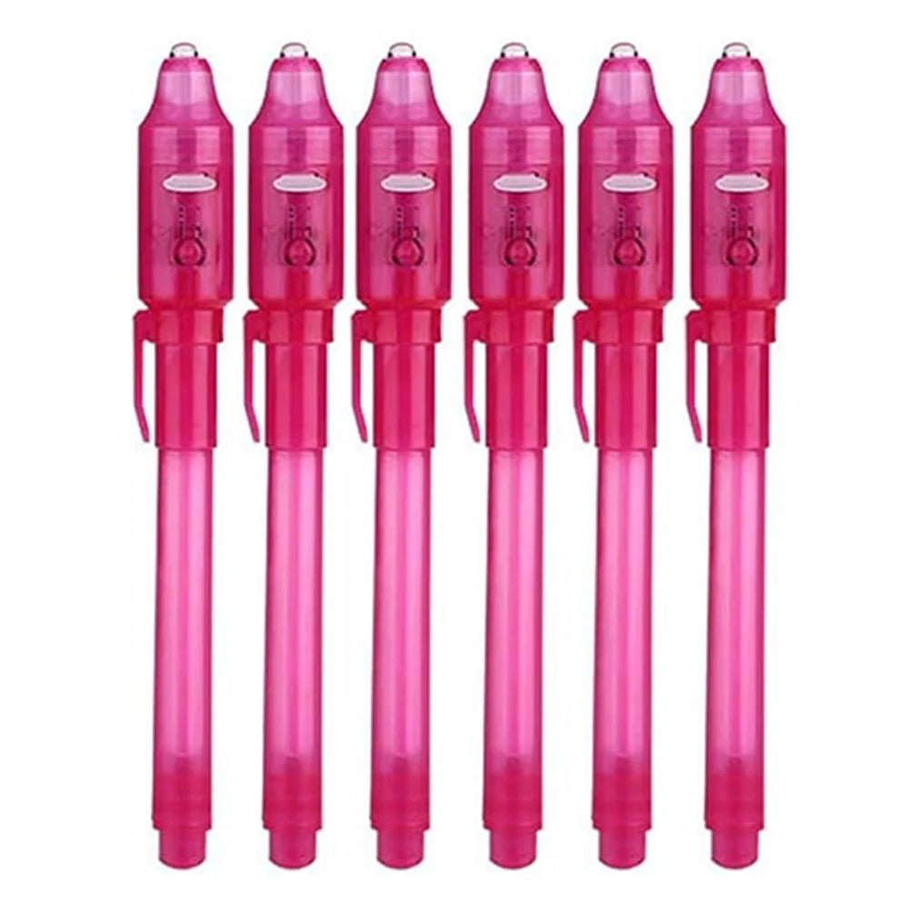 4-12pcs Invisible Ink Pen Spy Pen with UV Light Magic Marker