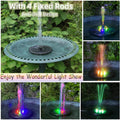 Solar Fountain Pump with LED Lights 8 Nozzles for Garden Pond Bird Bath Outdoor Decor