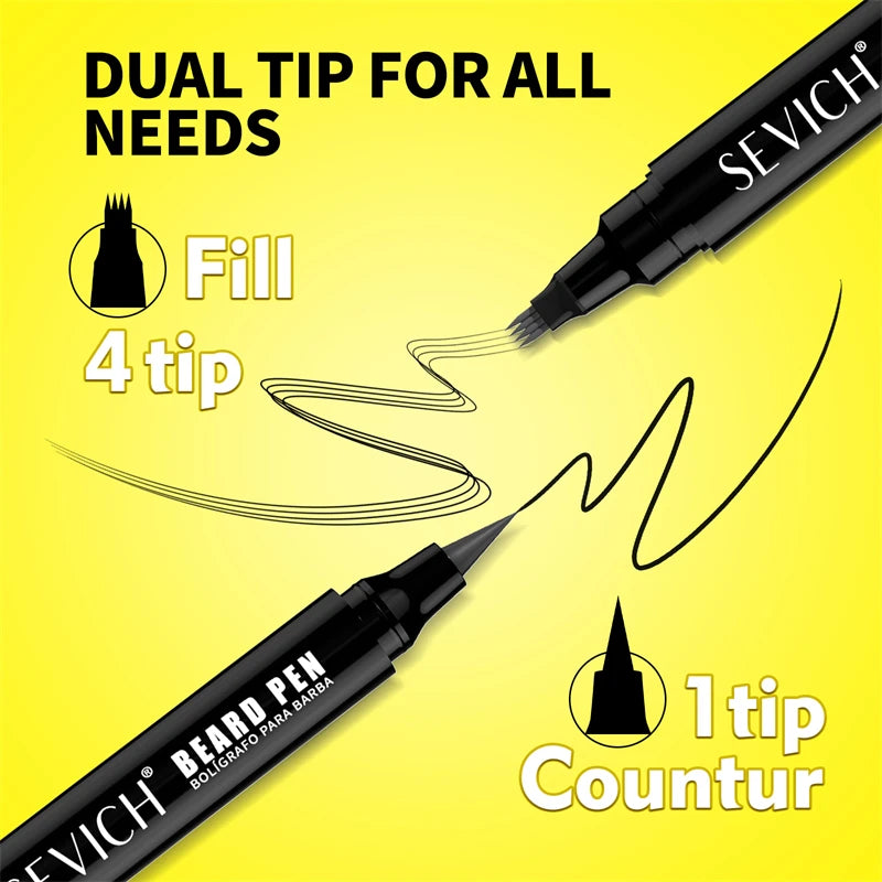 Natural Beard Dye Pen Long Lasting Beard Coloring For Men Beard Filler Pencil Removal White Grey Hair Moustache Coloring Shaping