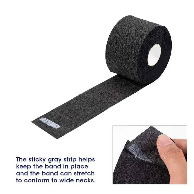 100PCS/Roll Disposable Hair Cutting Neck Paper Adjustable Barber Dedicated Salon Accessory Hairdressing White/Black Neck Strips