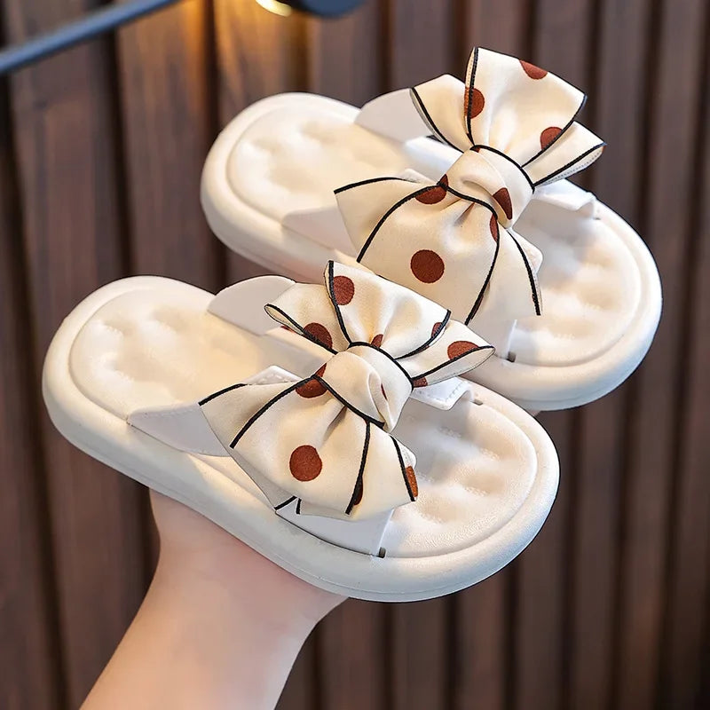 Summer Children's Slippers Girls Princess Bow Non-slip Soft Sole Slippers