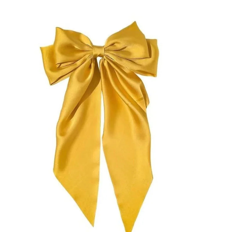 Solid Color Bow Ribbon Hair Clip New Women Large Bowknot Barrettes