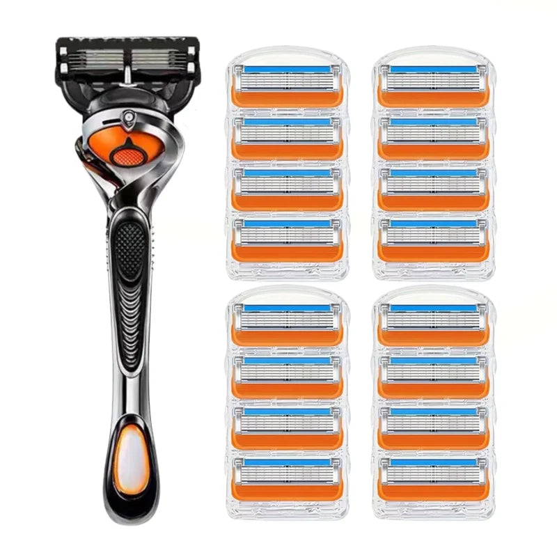 4/12/16 Pcs 5-layer Men's Razor Fusion Pro Power Shaving Shaver Male Face Beard Hair Trimmer 5 Layer Blades Replacement Refills