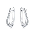 925 Silver Star Twisted Line Earrings Jewelry Versatile Hoop Earrings