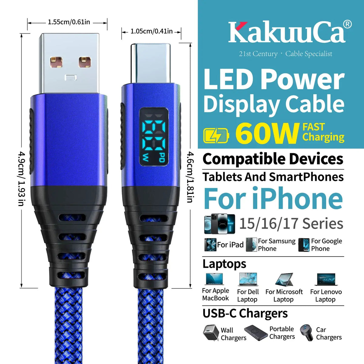 USB Type C Cable, USB C to USB 3.0 Cable Type C Fast Charging