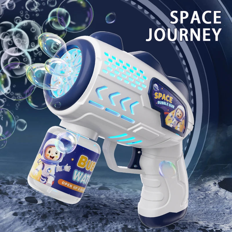 Fully Automatic Space Bubble Machine, Children's Electric Toy, Light-Up Handheld Bubble Gun [Does Not Include Bubble Liquid or Batteries] [Christmas Gift]