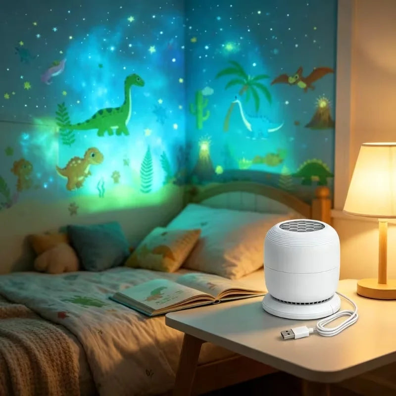 Mini 360° Rotating Night Light Projector – USB Jurassic Dinosaur