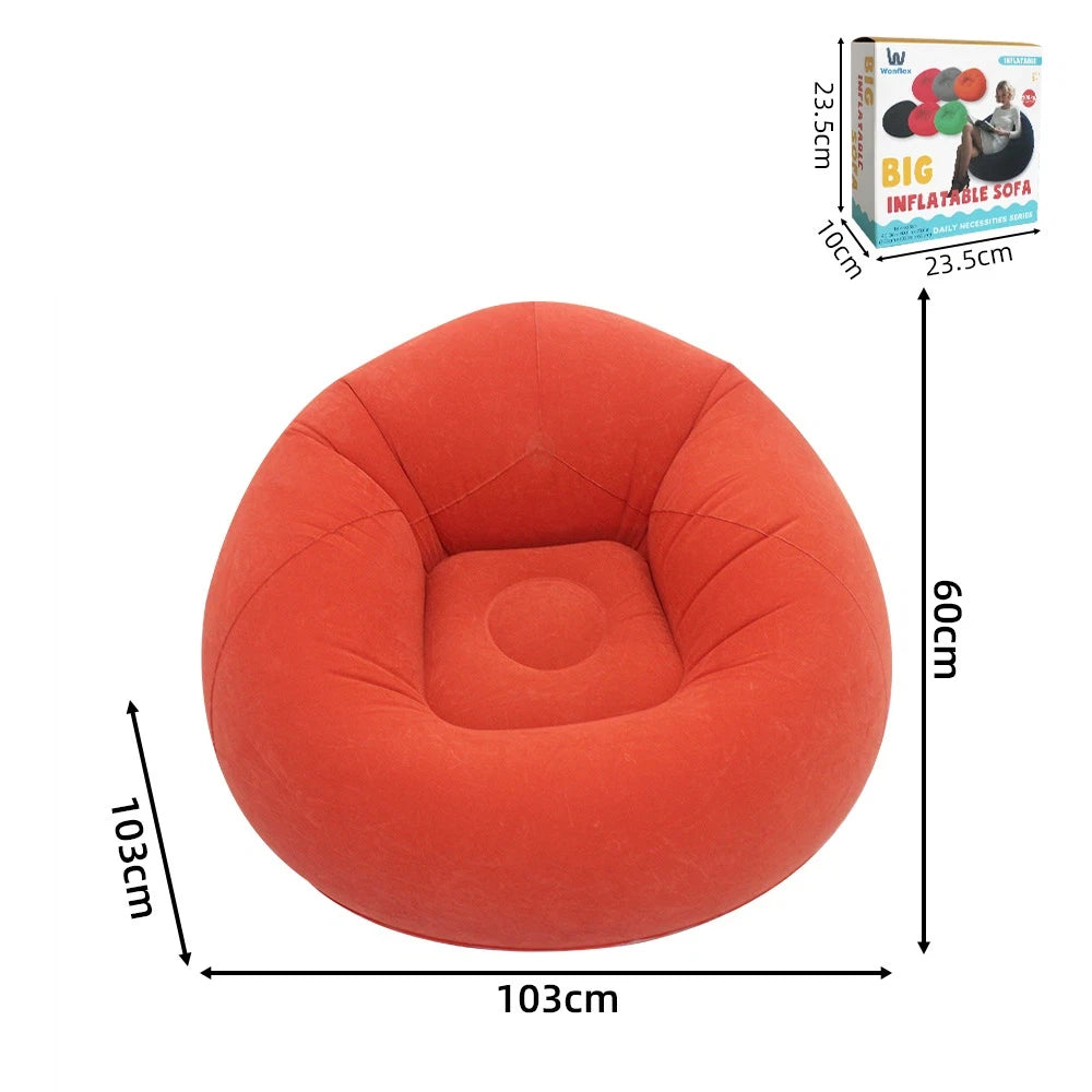 Portable Inflatable Sofa Soft Indoor Bedroom Lounge Bean Bag Chair