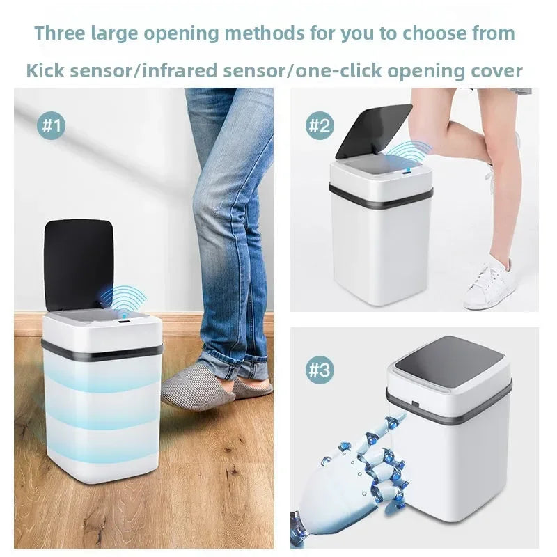 13L Smart Motion Sensor Trash Can Touchless Automatic Waterproof Waste Bin for Kitchen Bathroom Living Room