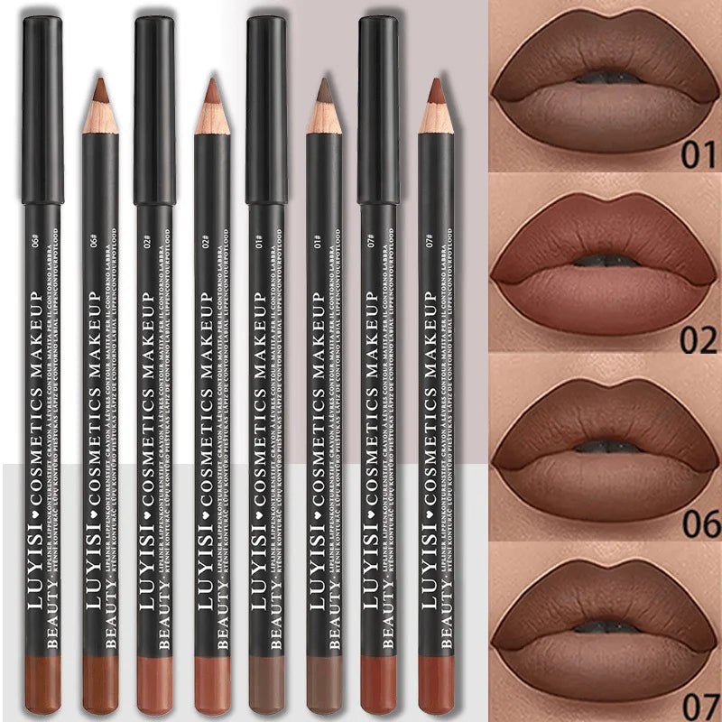 4 Pcs Matte Lip Liner Pencil Set, Waterproof Long Lasting Smudge Proof Lip Liners