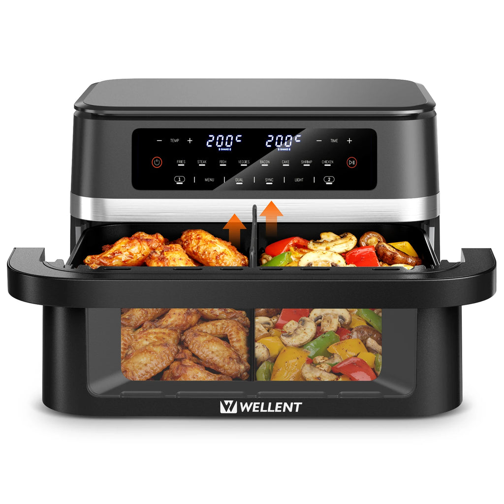 12L Hot Air Fryer Double Pot Simultaneous Cooking 2950W With LED Touch Screen