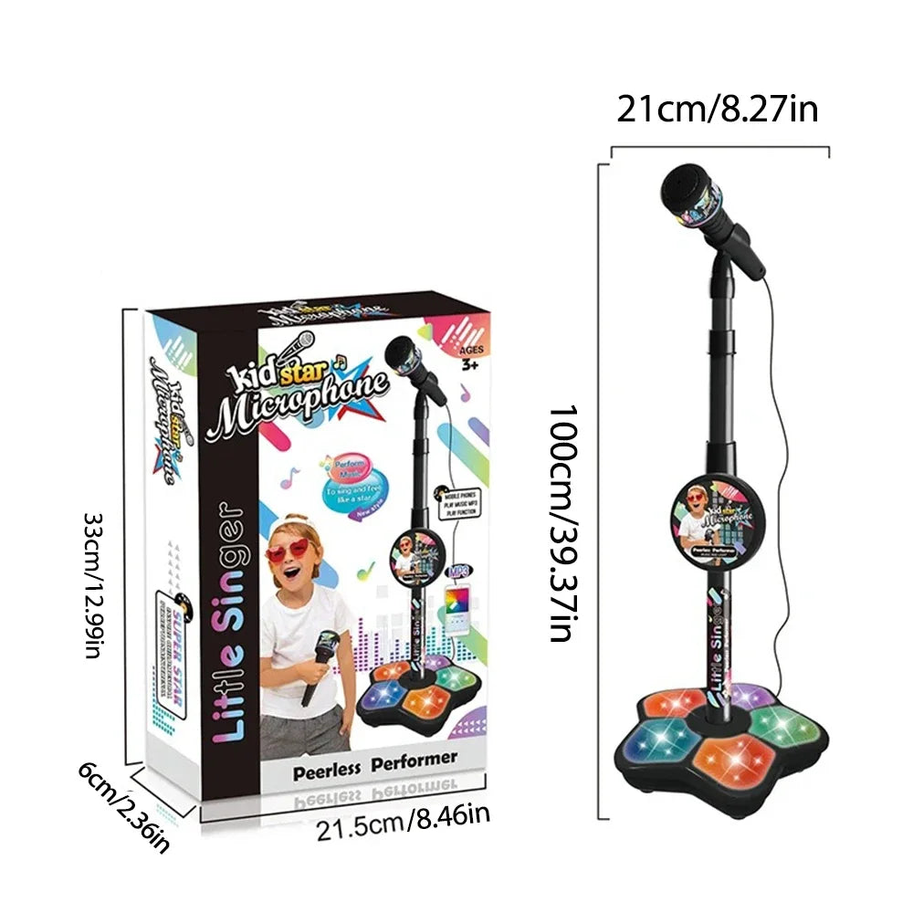 Kids Microphone Toy with Stand Karaoke Song Music Instrument