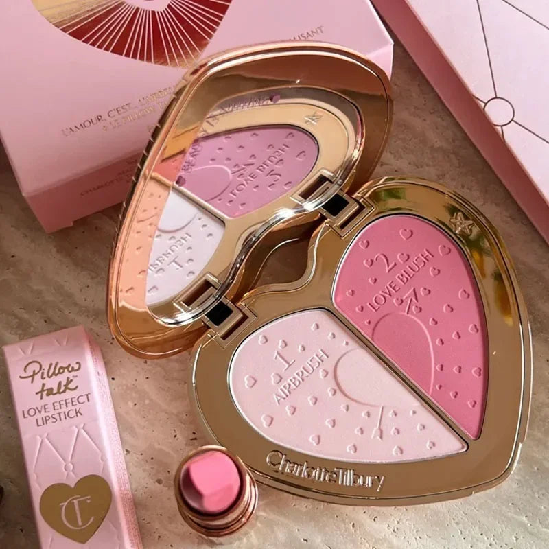 Hot CT Pink Two-tone Blush Lasting Beauty Makeup Diamond Gold