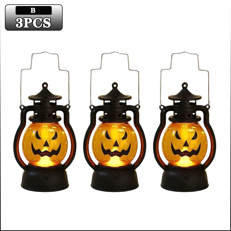 Halloween Pumpkin Ghost Face Lamp Portable Skull Decoration