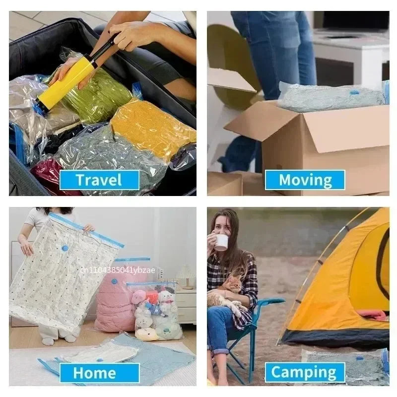 Thickened Vacuum Compression Bag Transparent Quilt Vacuum Bag Storage Bag Household Clothing Storage and Sorting Bag