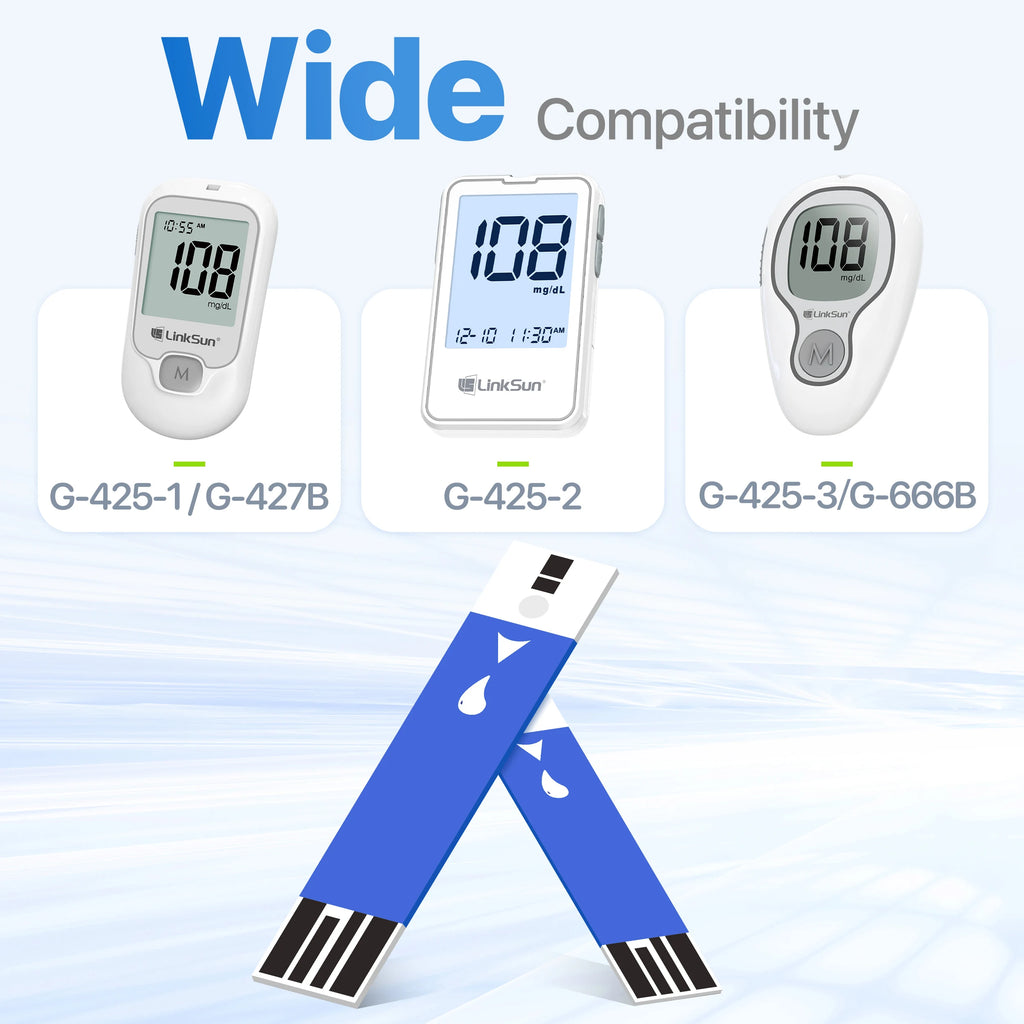 Linksun Blood Glucose Meter Test Strips and Lancets for Diabetes Accessories