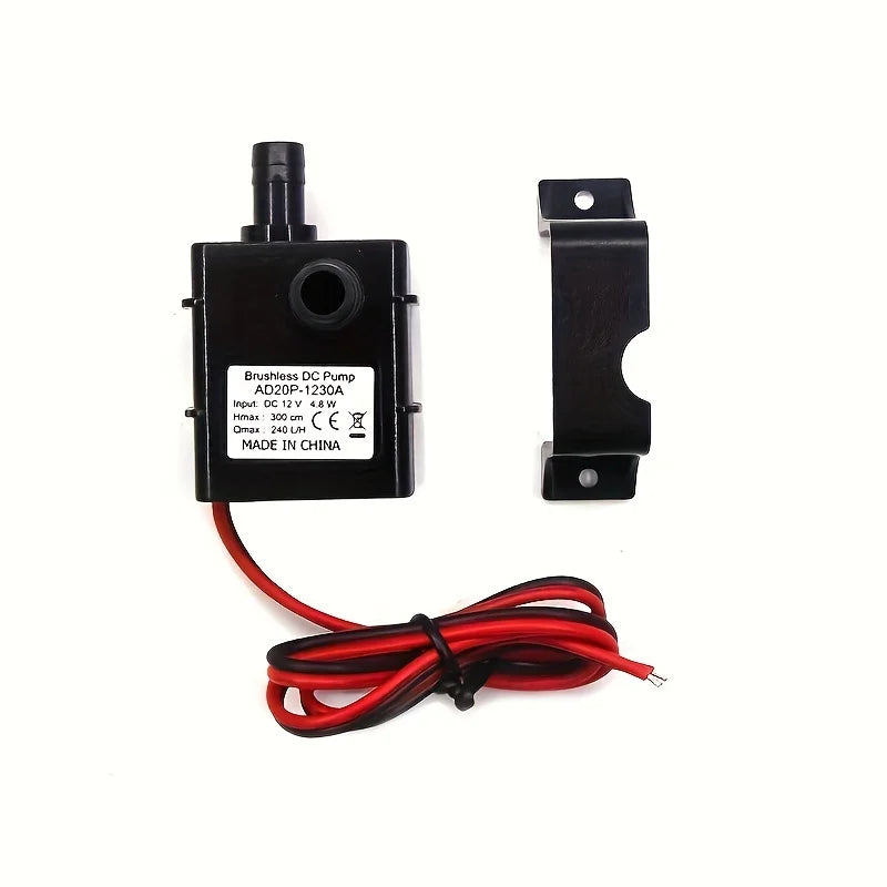 Mini DC12V 3M 240L/H Brushless Motor Submersible Water Pump 12v Water Pump 12V 4.8W Red-black connection