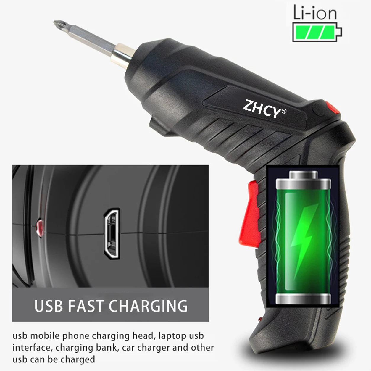 47Pcs 4.2V Rechargeable Cordless Electric Screwdriver Mini Drill Set With Lithium Battery For Household Maintenance Power Tools