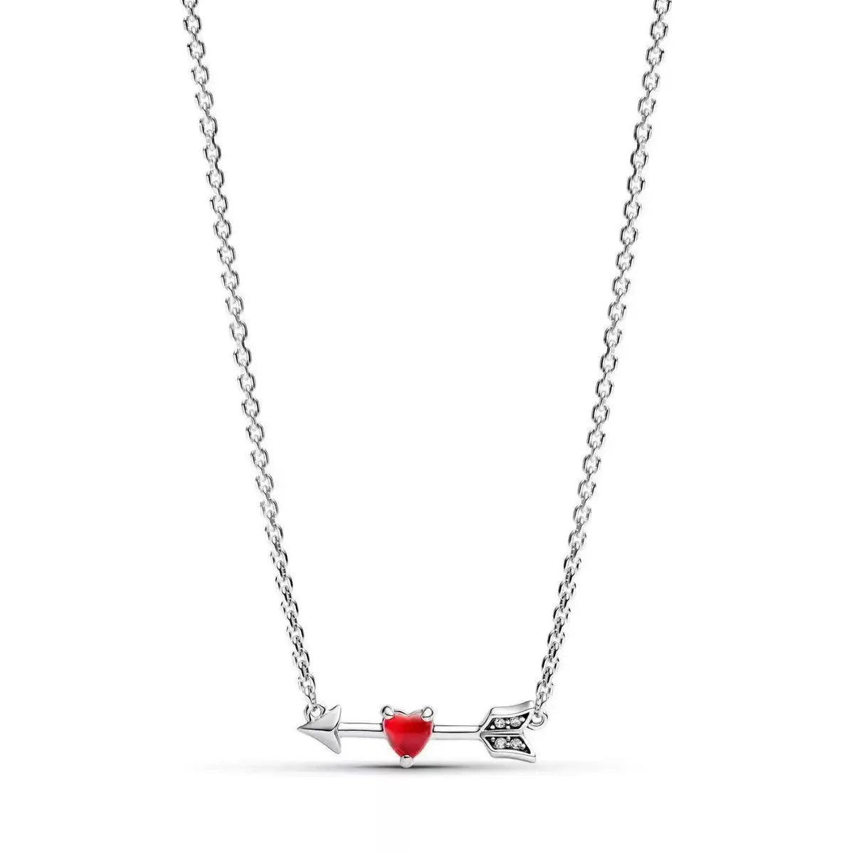 Fashionable Heart Pendant Necklace S925 Pure Silver Zircon