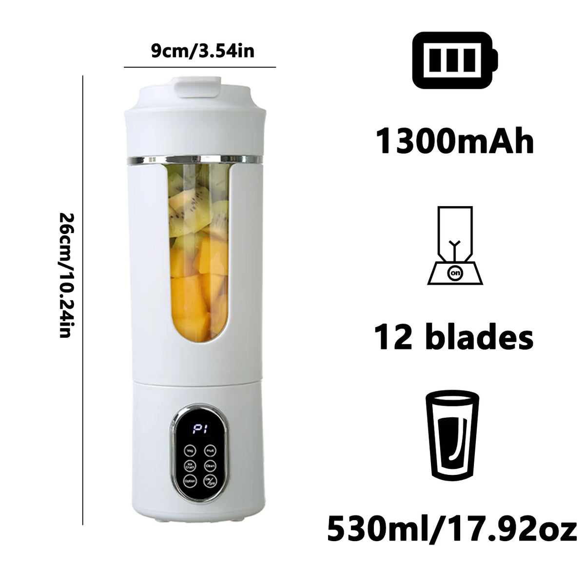 New 530ml Portable Juicer Wireless USB Charging