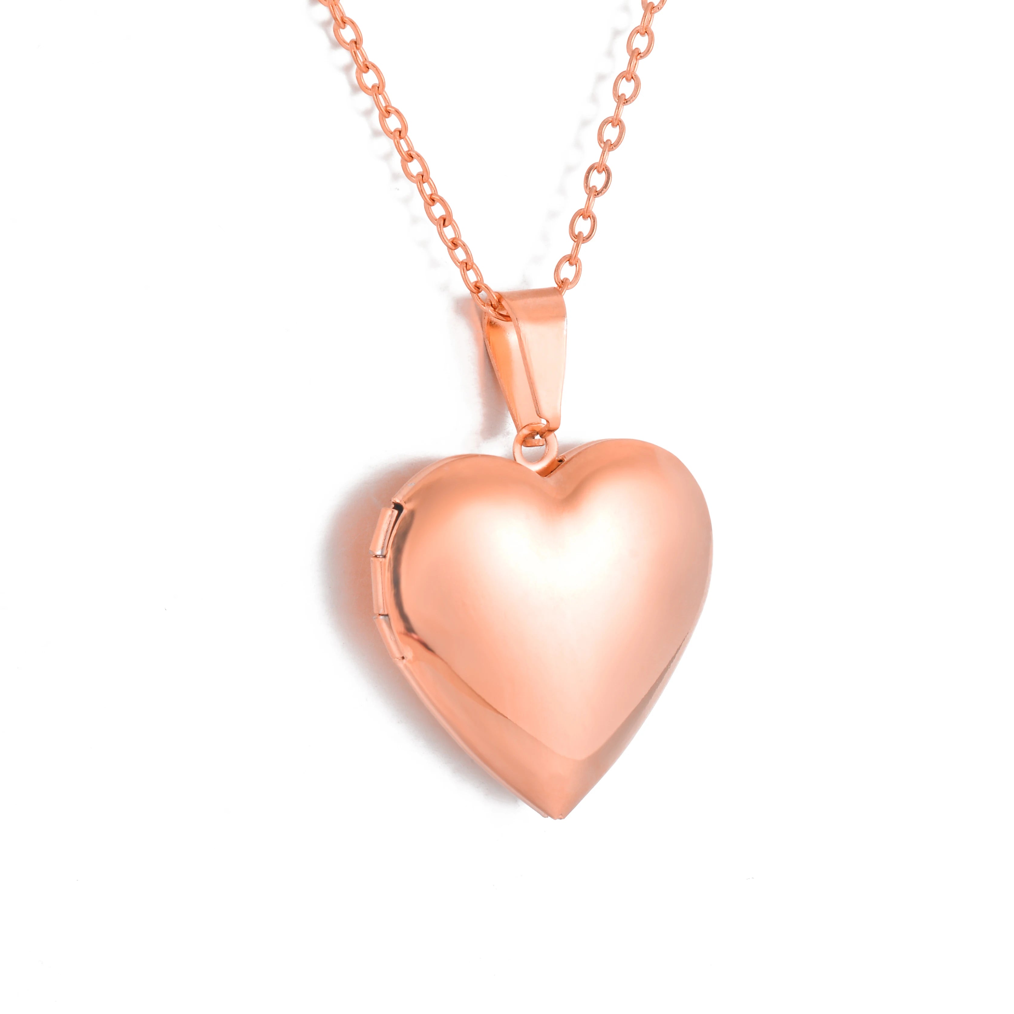 Stainless Steel Heart Locket Pendants Necklaces For Women Gold Color photo frame Valentine lovers Jewelry Gift Dropshipping