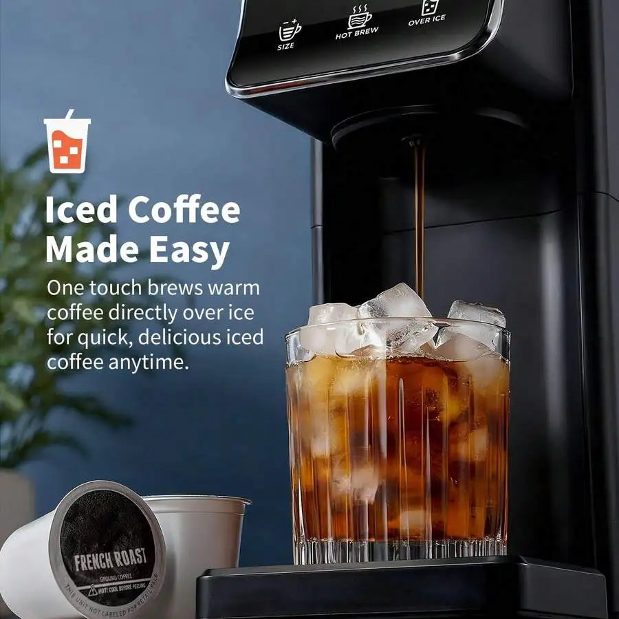 2-In-1 Coffee Maker - Capsule & Ground Compatible With Reusable Filter,