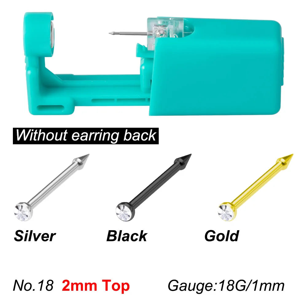 1PC Green No Pain Cartilage Tragus Helix Piercing Gun