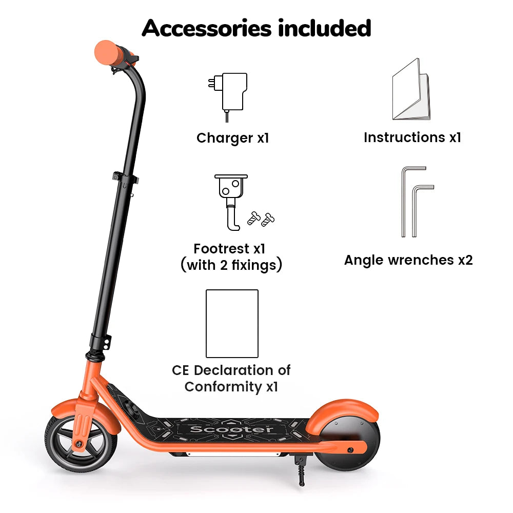 iScooter K2Pro Children's Electric Scooter 150W Motor, 18V Battery, 6" inch Foldable E-scooter 3-Height Adjustable