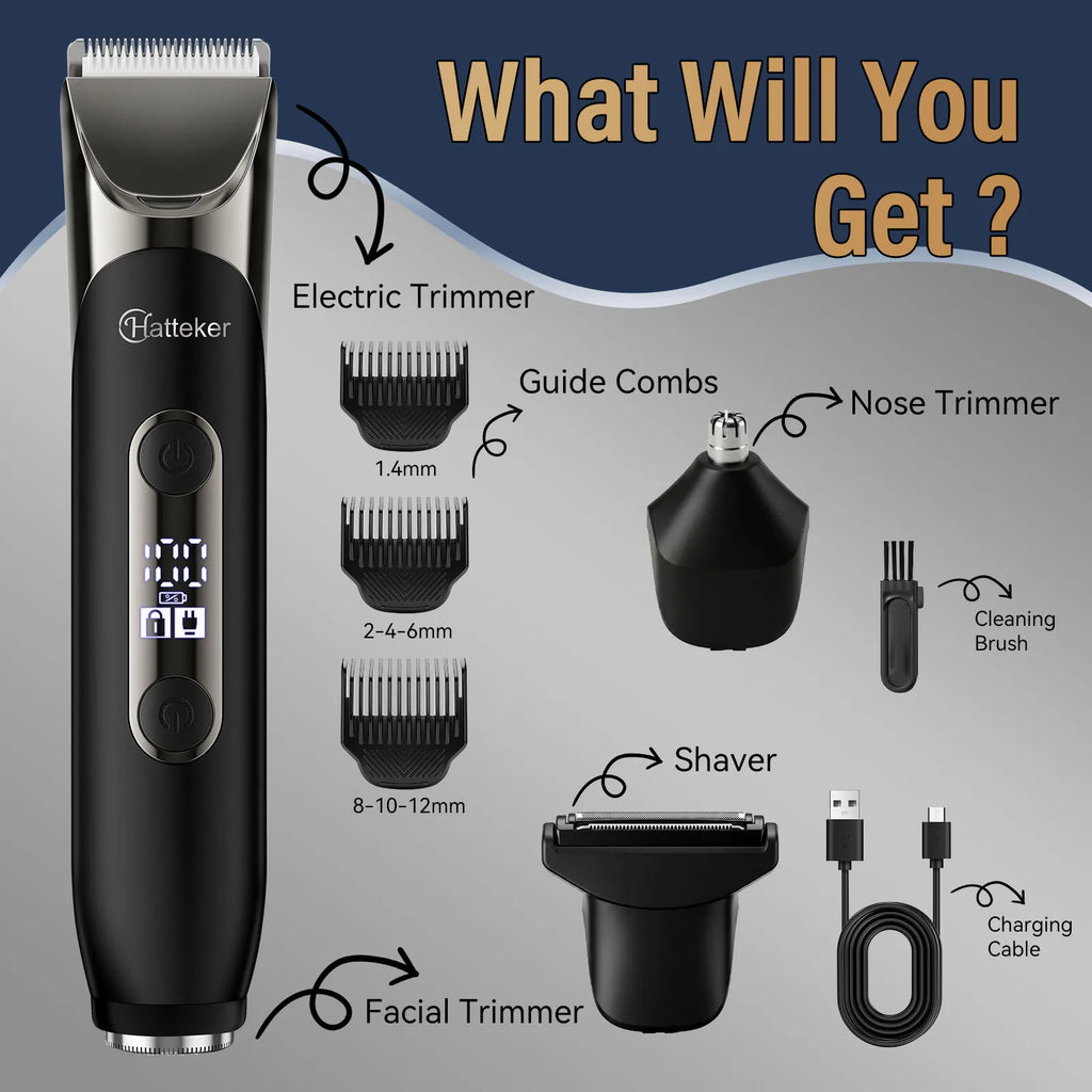 Hatteker 5-in-1 Shaver for Men Grooming Kit Multi-Function Washable