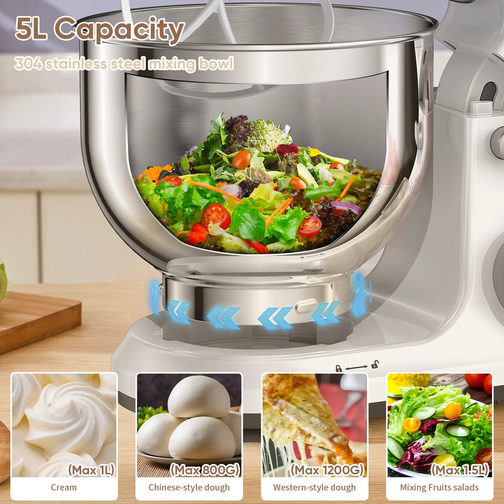 BioloMix Kitchen Food Stand Mixer, 1200W 11-Speeds DC Motor,